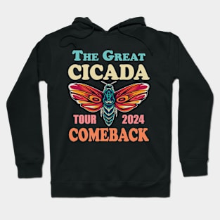 Cicada Fest 2024 Great Eastern Brood X USA 2024 Magicicada Entomology Great Cicada Insect Comeback Tour 2024 Hoodie